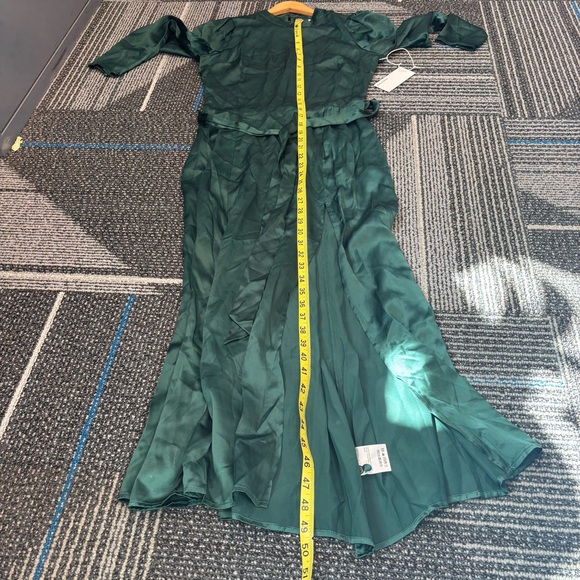 NWT Reformation Julius Midi Silk Dress size 6 Forest Green Silk - Picture 14 of 15